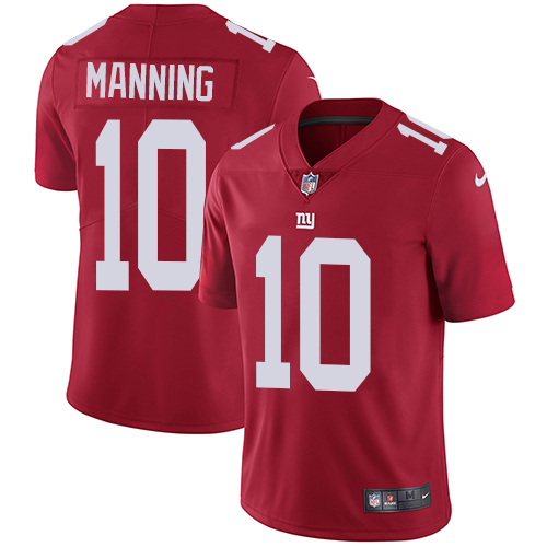 Nike Giants #10 Eli Manning Red Alternate Youth Stitched NFL Vapor Untouchable Limited Jersey - Click Image to Close